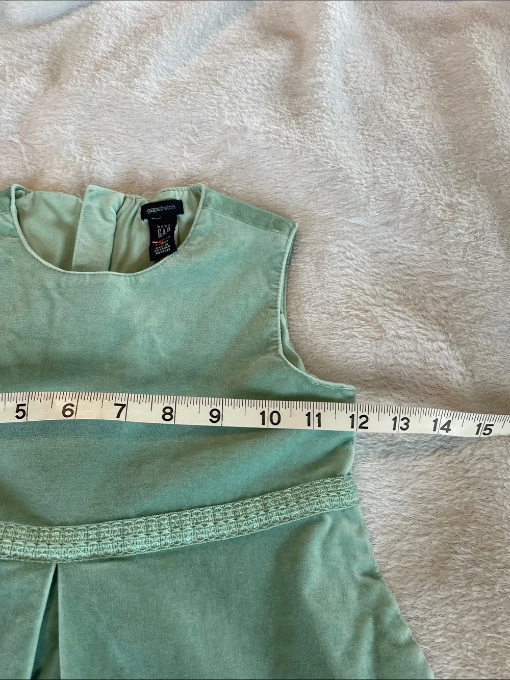 Baby Gap Mint Velvet Dress with Empire Waist